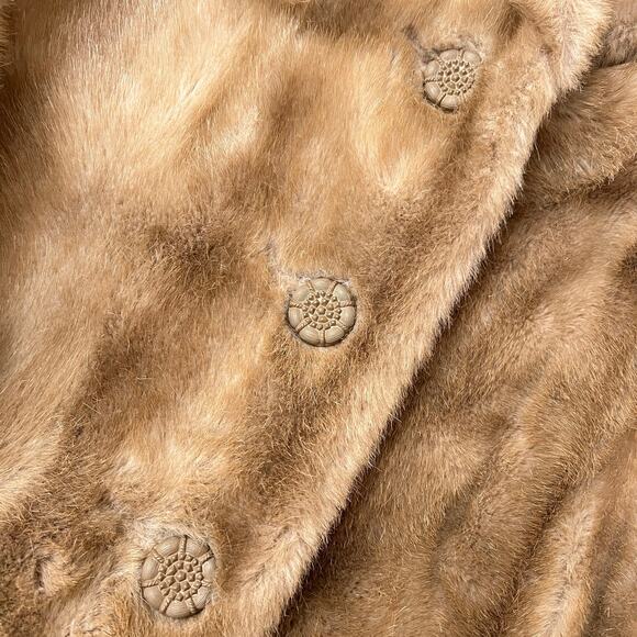 Vintage Mincara Russel Taylor Tan Faux Fur Coat Jacket Old Money Quiet Luxury - Picture 8 of 12